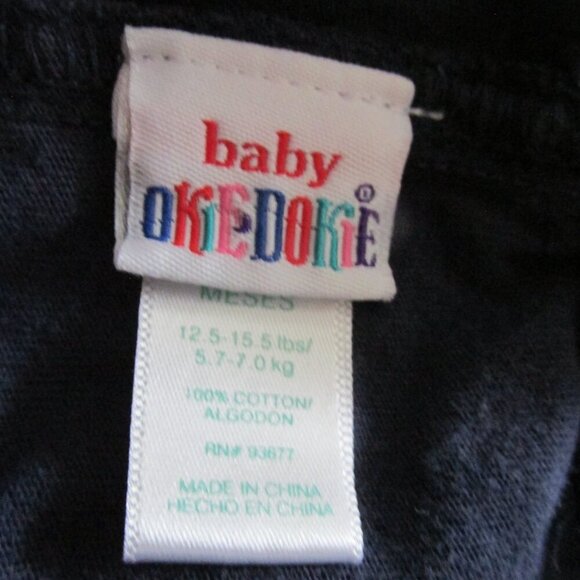 Okie Dokie Pull On Sweatpants Infant Boys‎ Size 3-6M Navy Blue Elastic Joggers - Picture 2 of 4